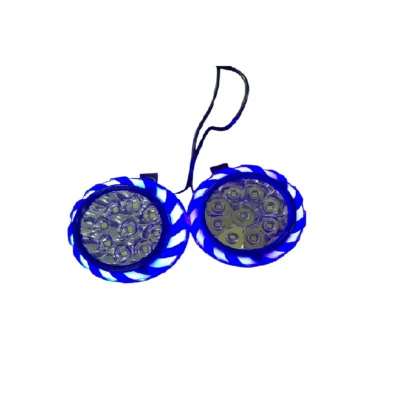 FARO TIPO RUEDA (FUEGO DE VIENTO) BASE AZUL / BASE RETROVISOR (2PULGADA) LIDER