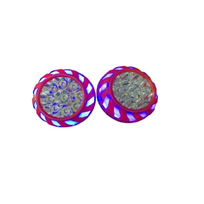 FARO TIPO RUEDA (FUEGO DE VIENTO) BASE ROJO / BASE RETROVISOR (2.1 PULGADA) LIDER