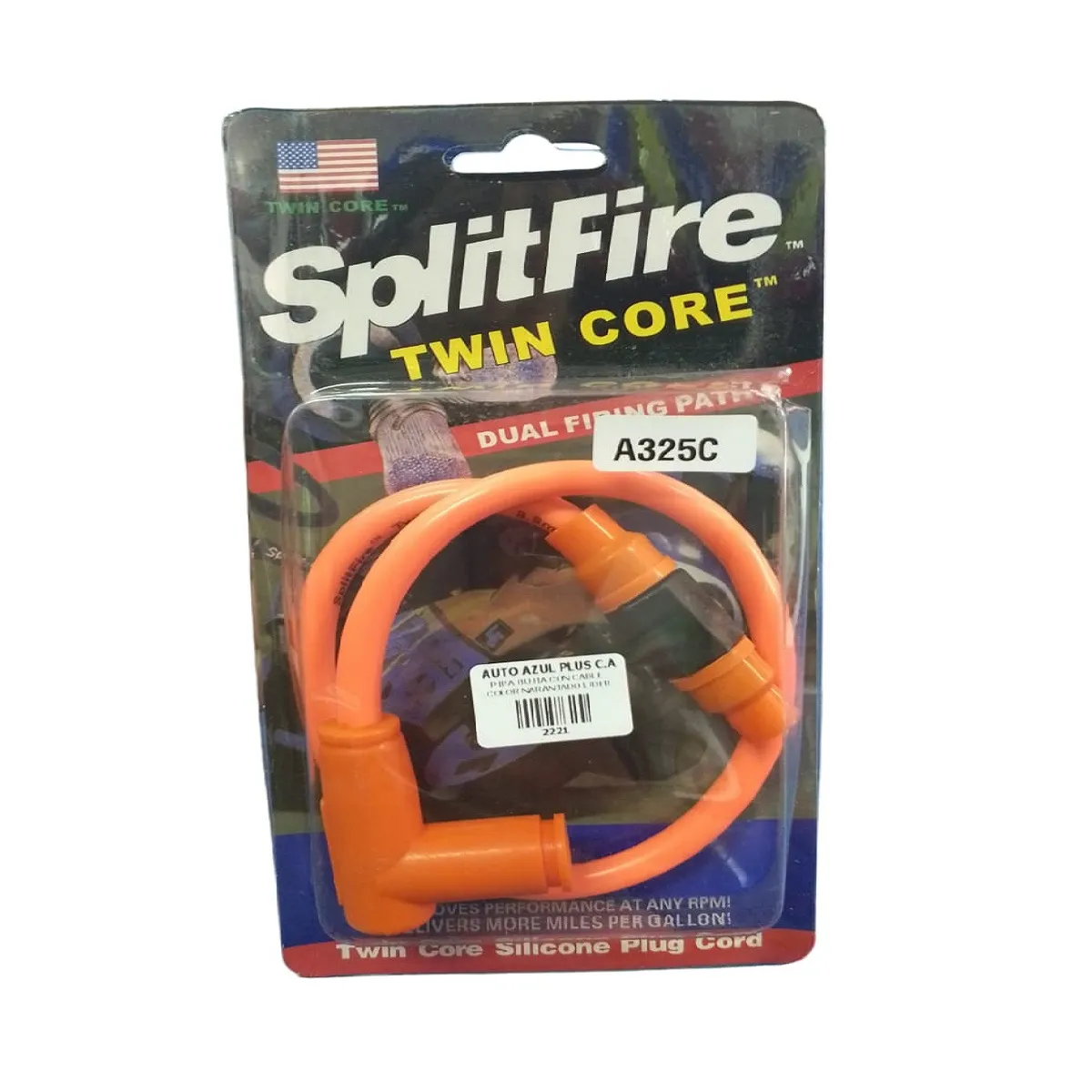 PIPA BUJIA C/CABLE (NARANJA) LIDER