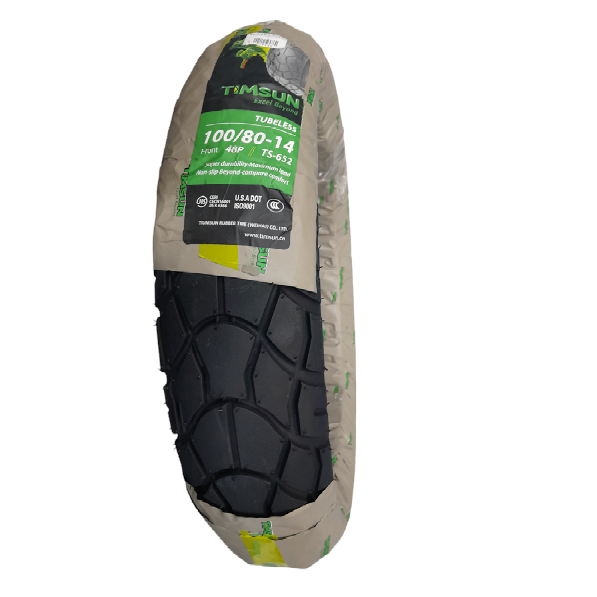 CAUCHO 100/80-14 TL DOBLE PROPOSITO TS652 TIMSUN