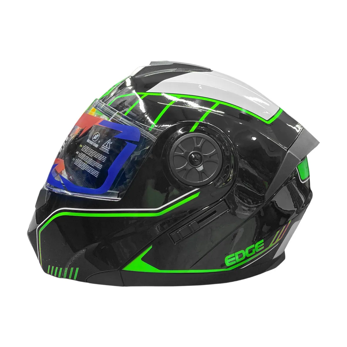 CASCO TURBO II GX3 MODULAR DOBLE VISOR TRANSPARENTE COLOR VERDE CON NEGRO TALLA M EDGE HELMET