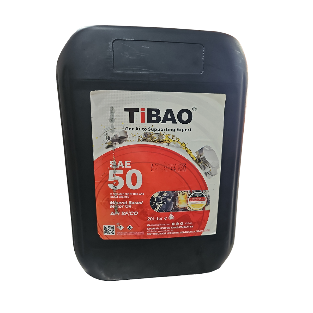 Aceite Paila 20 Litros Sae 50 Tibao