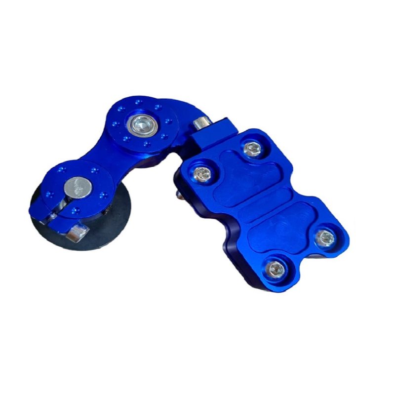 Ajustador De Cadena Moto Con Tensor De Rolin Universal Azul Federal