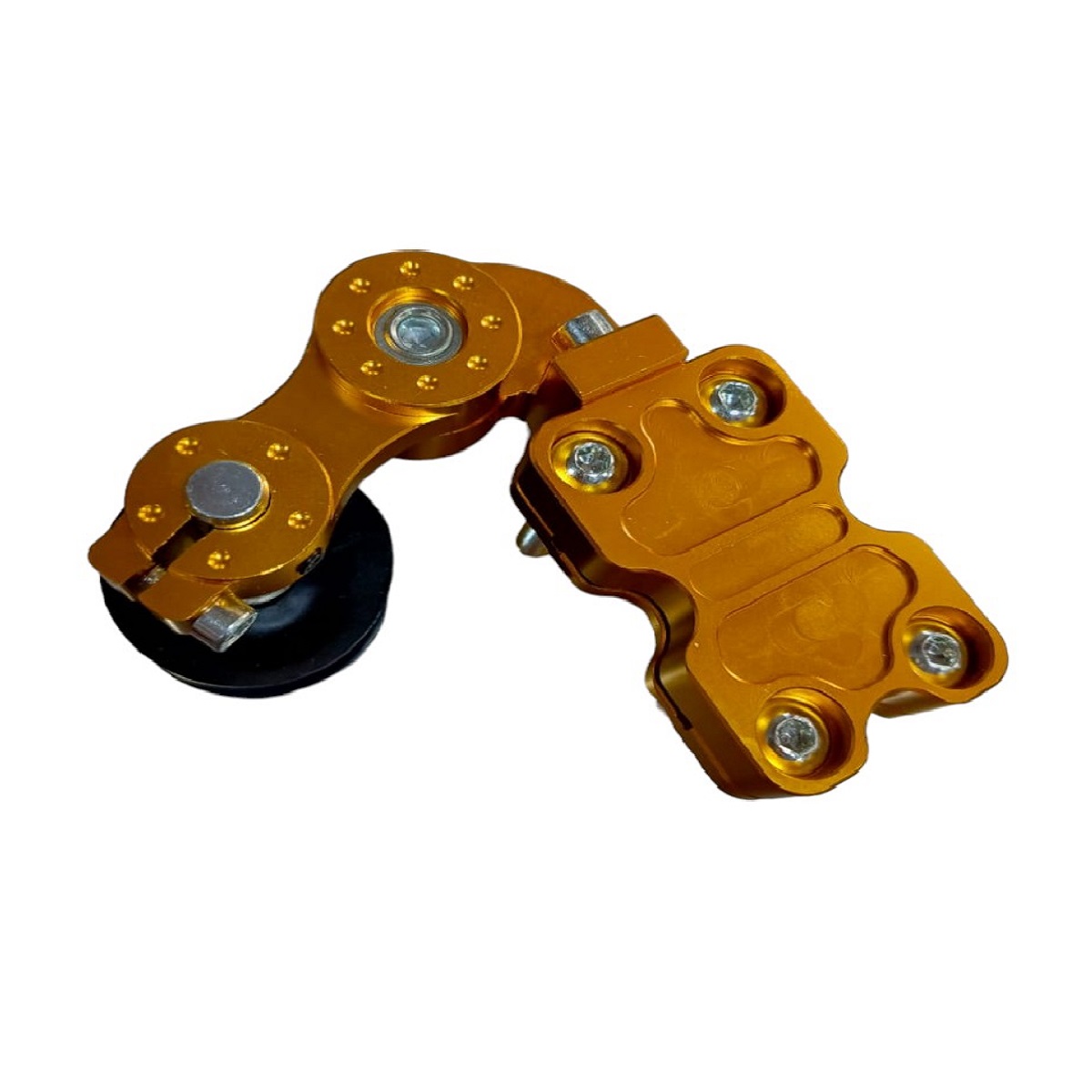 Ajustador De Cadena Moto Con Tensor De Rolin Universal Dorado Federal