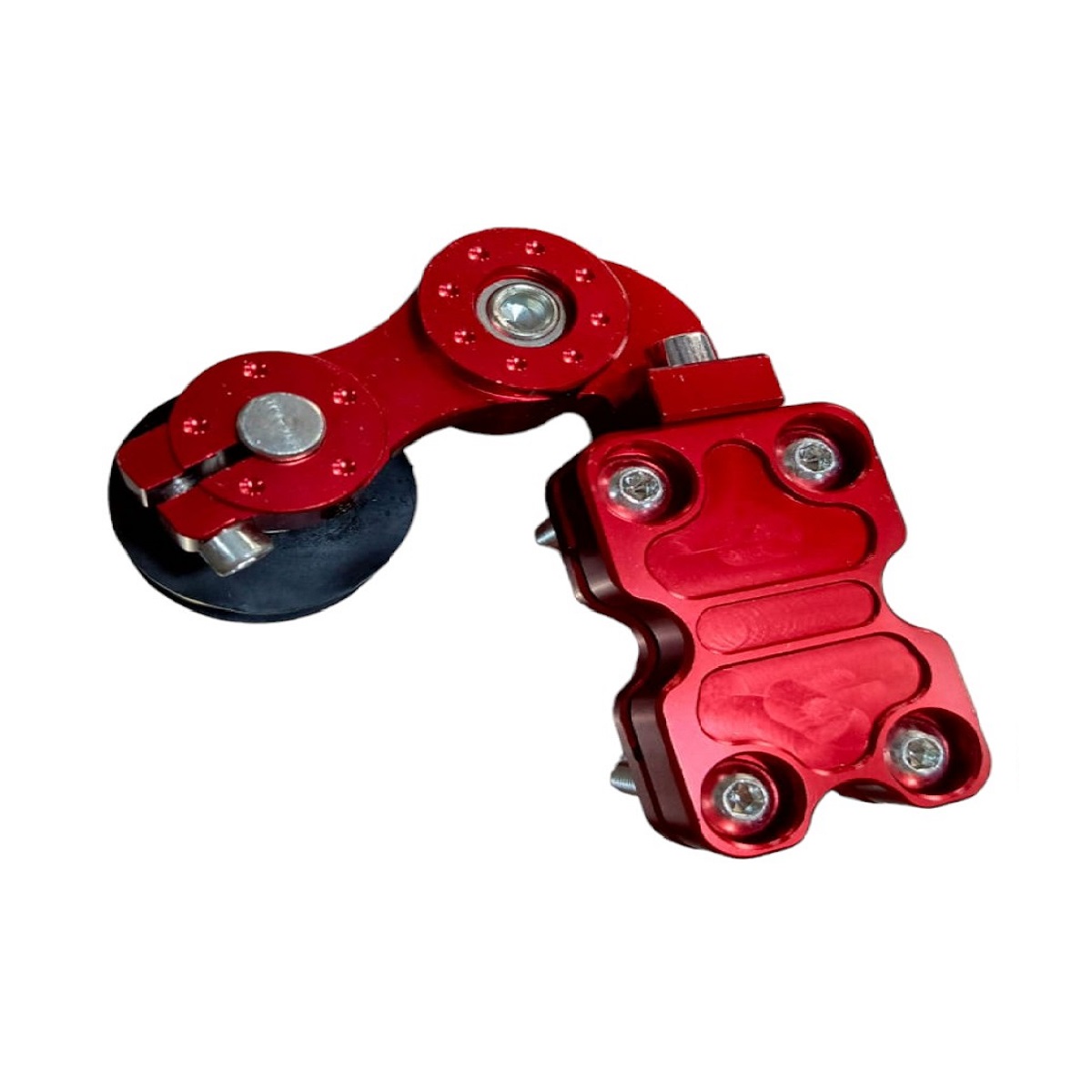 Ajustador De Cadena Moto Con Tensor De Rolin Universal Rojo Federal