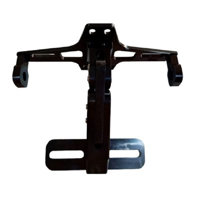 Base Dual Portaplaca Y Portafaros De Cruce Traseros Aluminio Universal Negro Federal