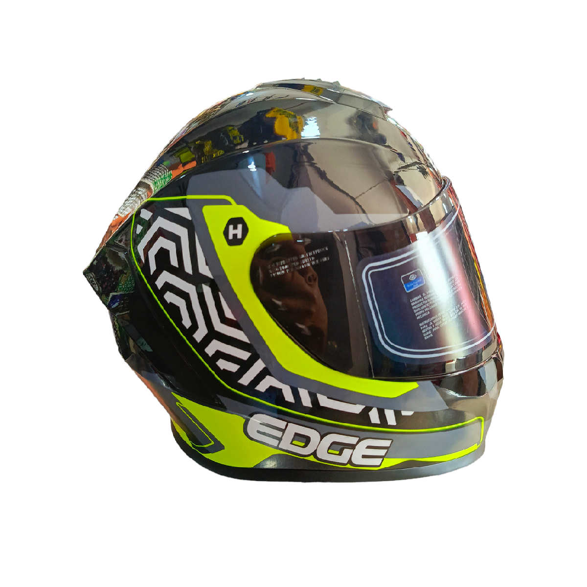 Casco Frankie Hexa Integral Negro Con Amarillo T:M Edge EG-85.451-M