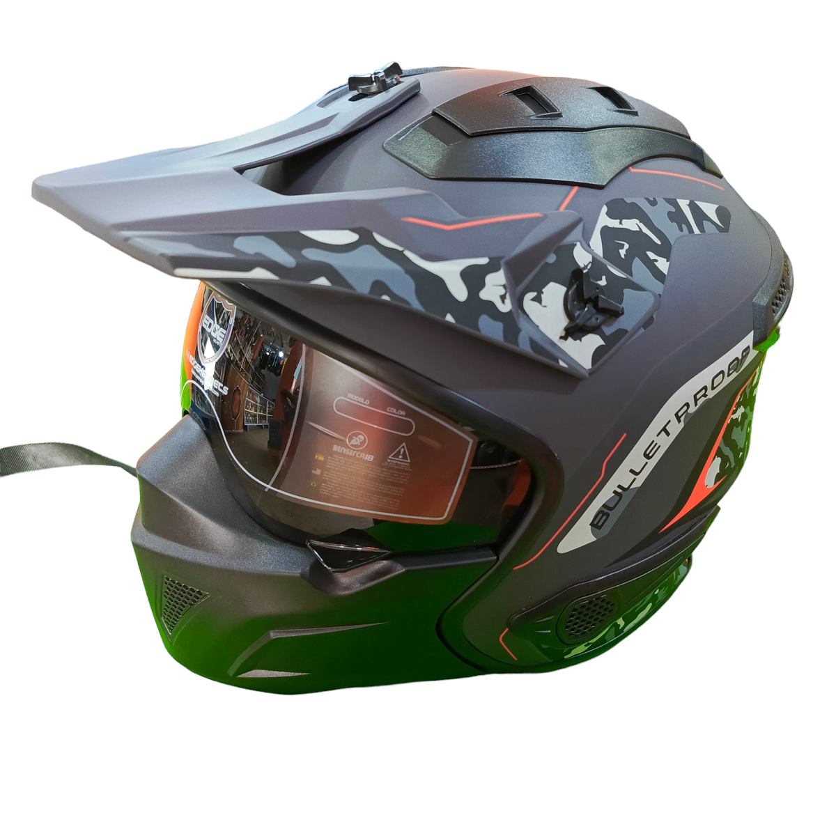 Casco Kombat Camuflaje Con Rojo Mate T:M Edge EG-80.482-M