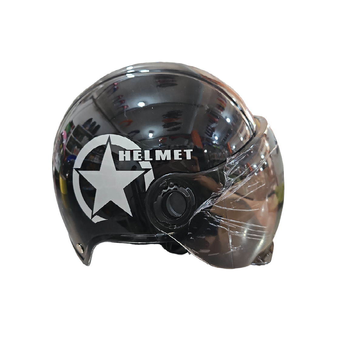 Casco Redondo Con Visera Negro ZZ