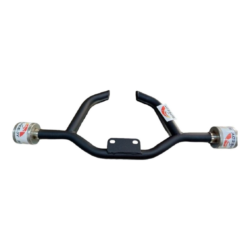 Defensa Motor Con Topes Anticaida  / Parachoque Para Motos Tubular Color Negro Federal
