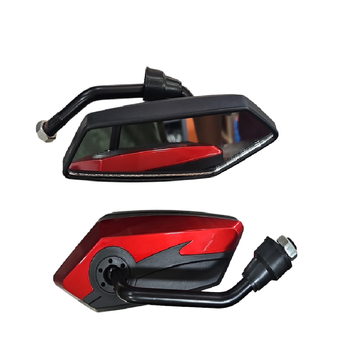 Espejos Retrovisor Universal 2506H Negro-Rojo ZZ