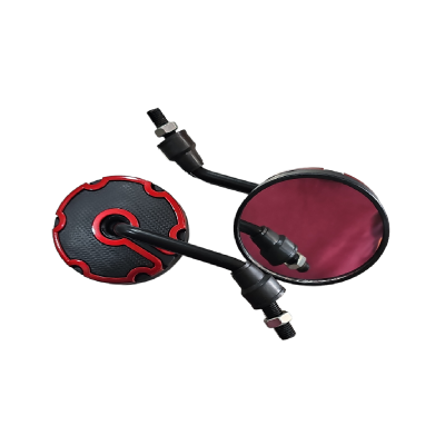 Espejos Retrovisores Universal 2537H Negro- Rojo ZZ