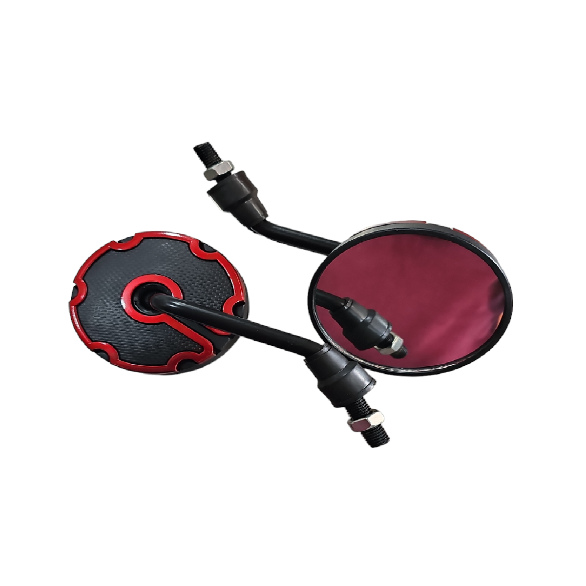 Espejos Retrovisores Universal 2537H Negro- Rojo ZZ