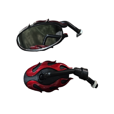 Espejos Retrovisores Universales 2503H Negro-Rojo ZZ