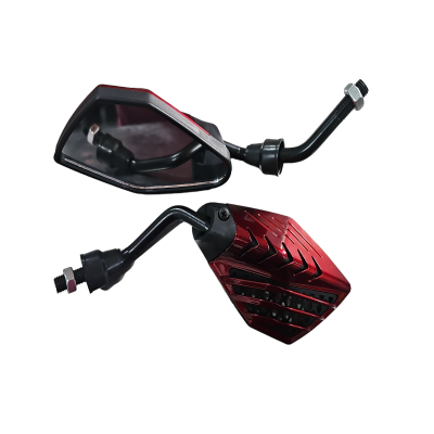 Espejos Retrovisores Universales 2530H Negros-Rojo ZZ