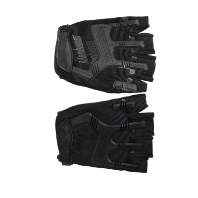 Guantes Motocross Negro Media Mano