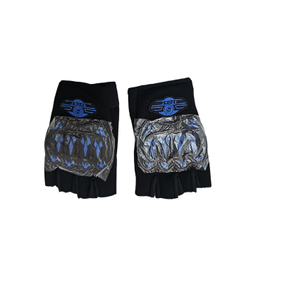 Guantes Negros C/ Azul Medio dedo ZZ