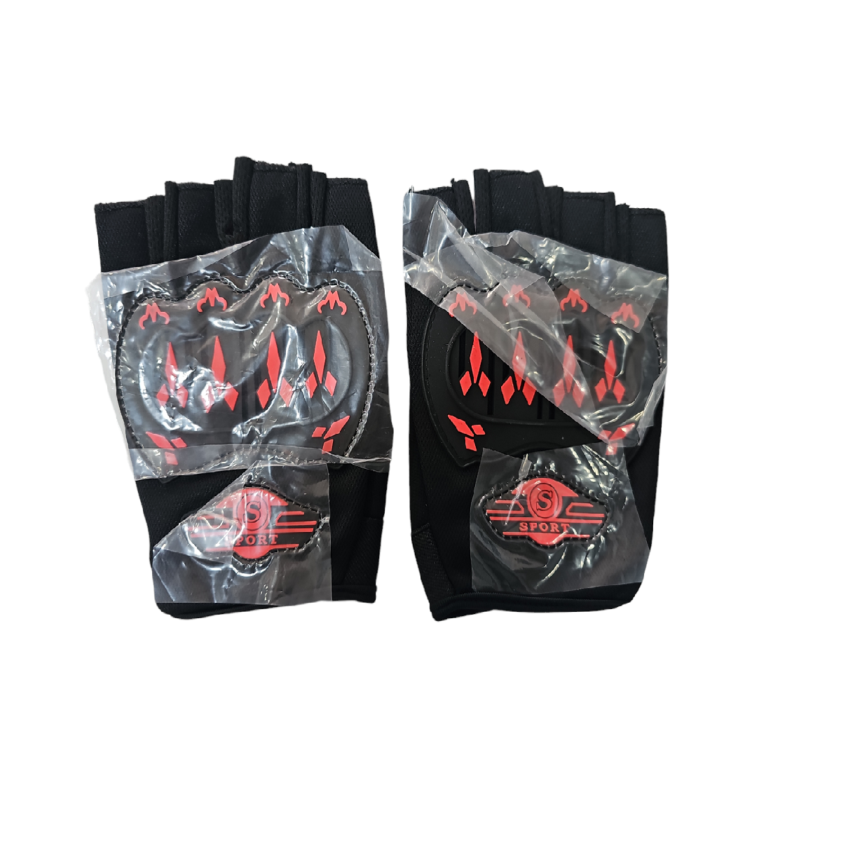 Guantes Negros C/ Rojo Medio dedo 129 ZZ