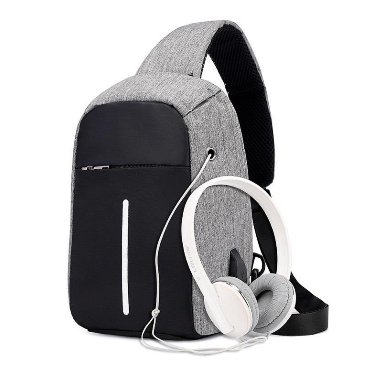 Bolso De Espalda Negro-Gris ZZ
