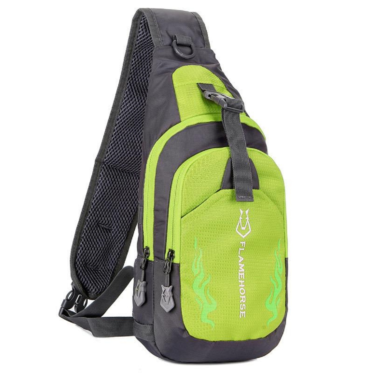 Bolso Cruzado Color: Verde Manzana- Negro ZZ