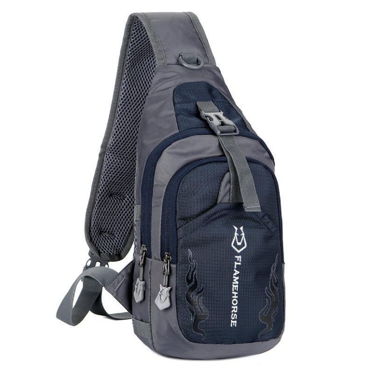 Bolso Cruzado Gris-Azul Marino ZZ
