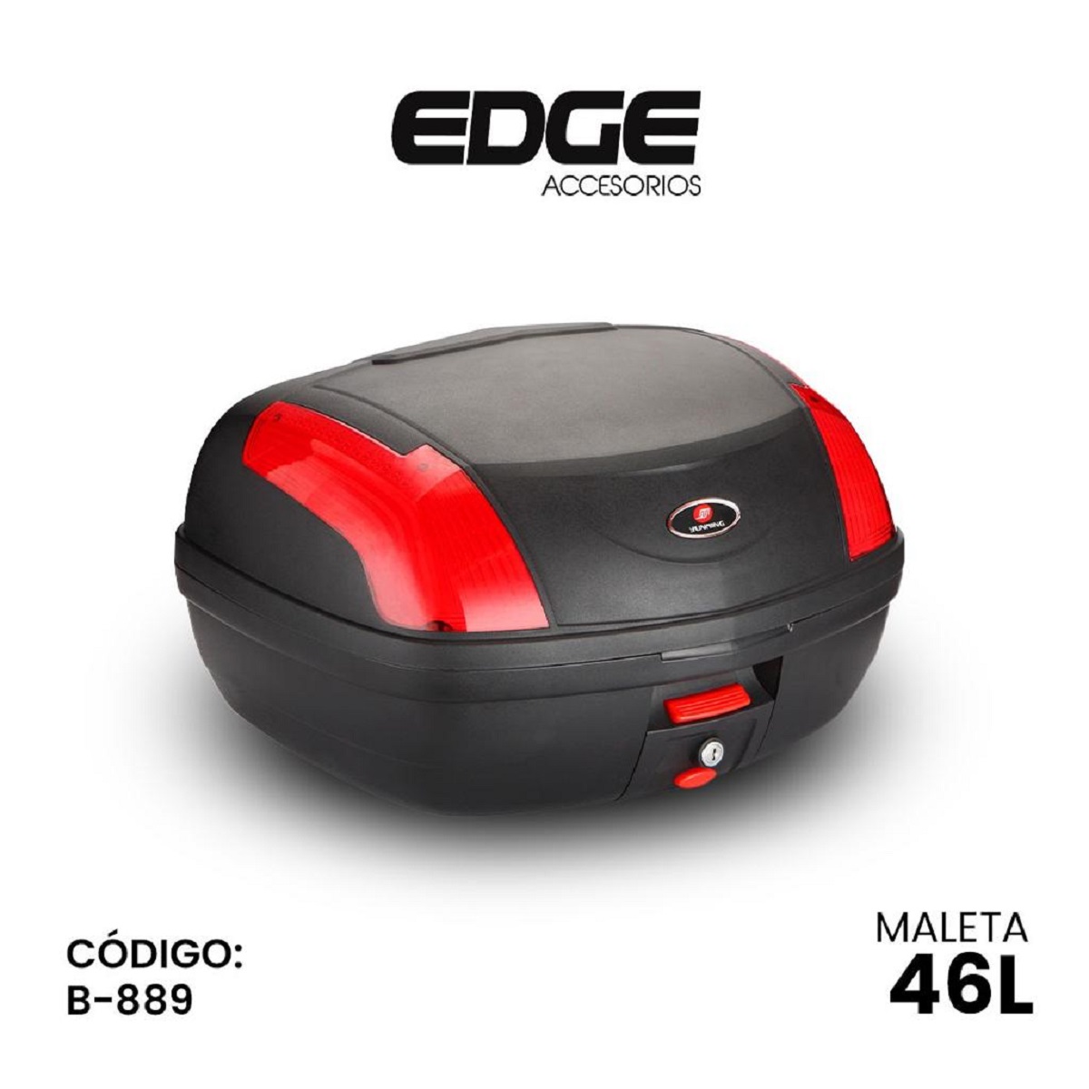 Maletera 46 Litros Negra-Rojo EDGE