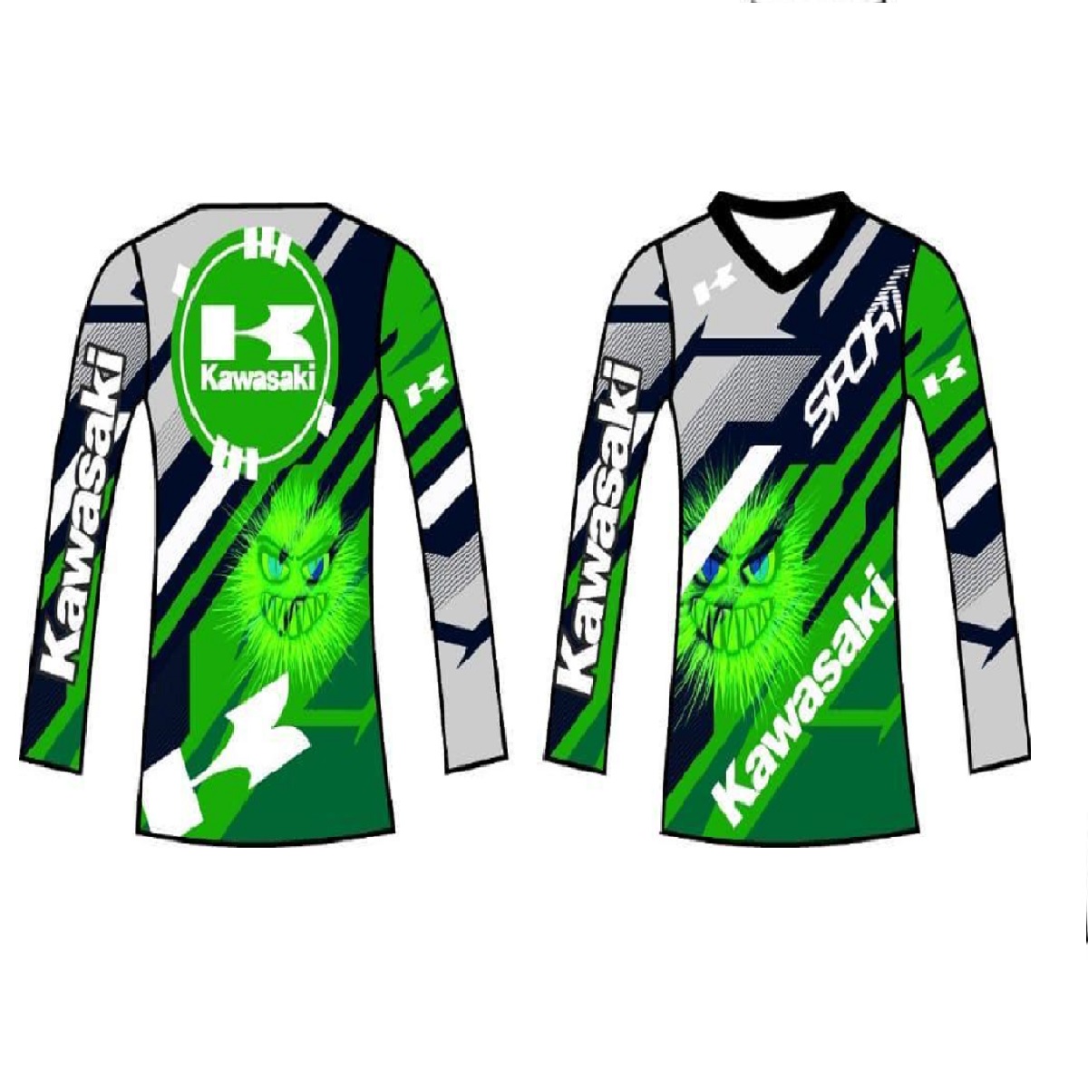 Suéter Manga Larga Verde Kawasaki  ZZ