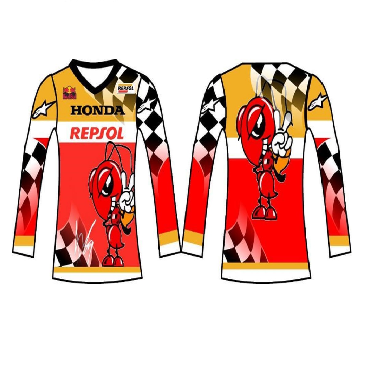 Suéter Manga Larga Naranja-amarillo Repsol ZZ