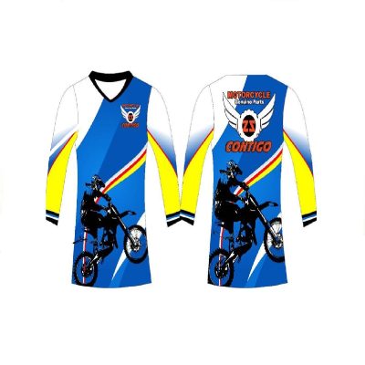 Suéter Manga Larga Blanco-Azul ZZ