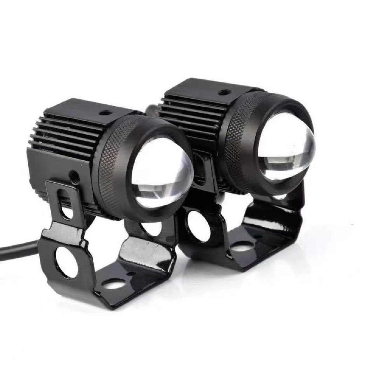 Faro Led De Lupa Luz (Blanca-Amarilla) C/Base Negra Par ZZ
