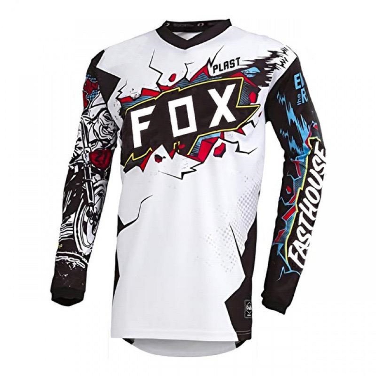 Suéter Manga Larga Fox Blanco-Negro ZZ
