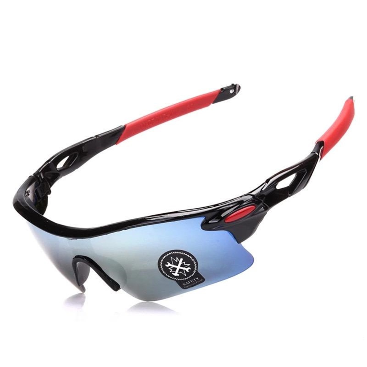 Lentes De Sol Pequeño Negro Con Vidrio Tornasol Azul ZZ