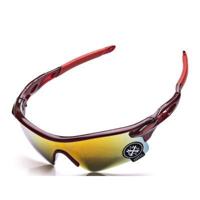 Lentes De Sol Rojo Vidrio Tornasol Dorado