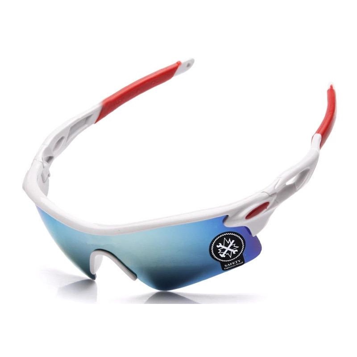 Lentes De Sol Blanco Vidrio Tornasol Azul