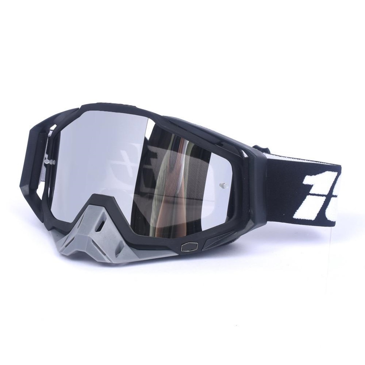 Lentes Motocross Grande Ajustables Negra Vidrio Transparente