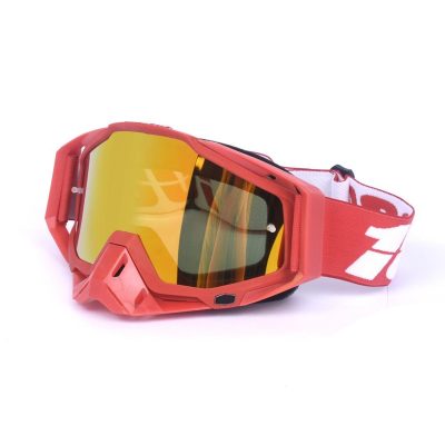 Lentes Motocross Grande Ajustables Rojo/Blanco
