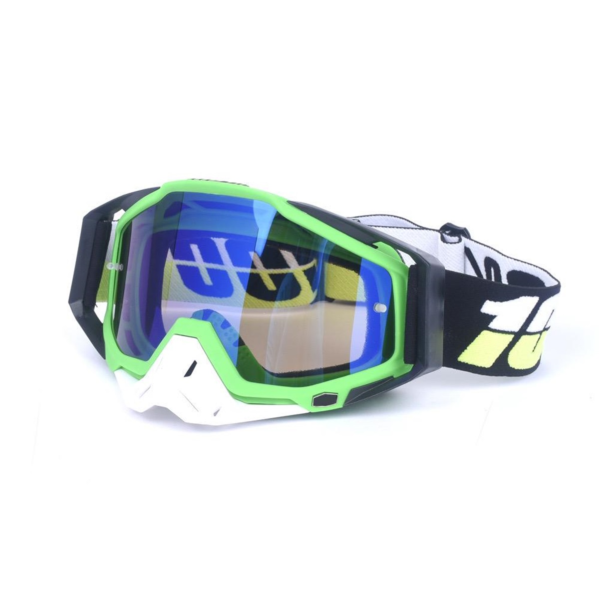 Lentes Motocross Grande Ajustables Verde-Negro