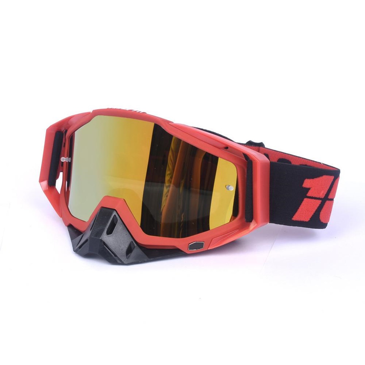 Lentes Motocross Grande Ajustables Negra/Rojo