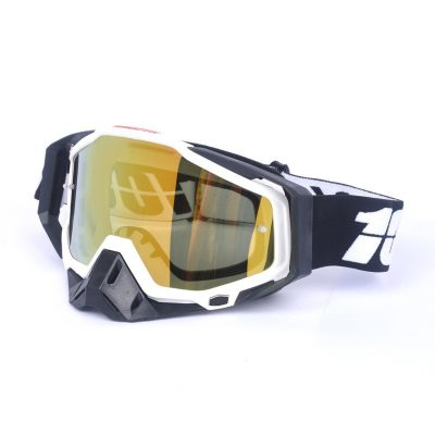 Lentes Motocross Grande Ajustables Negro-Blanco