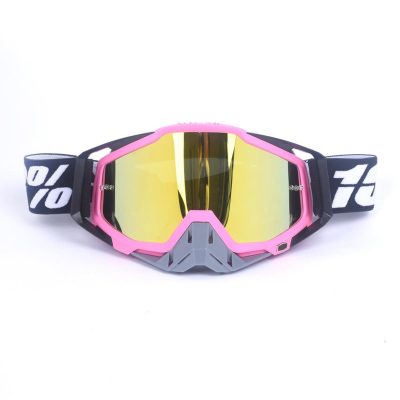 Lentes Motocross Grande Ajustables Rosado/Gris