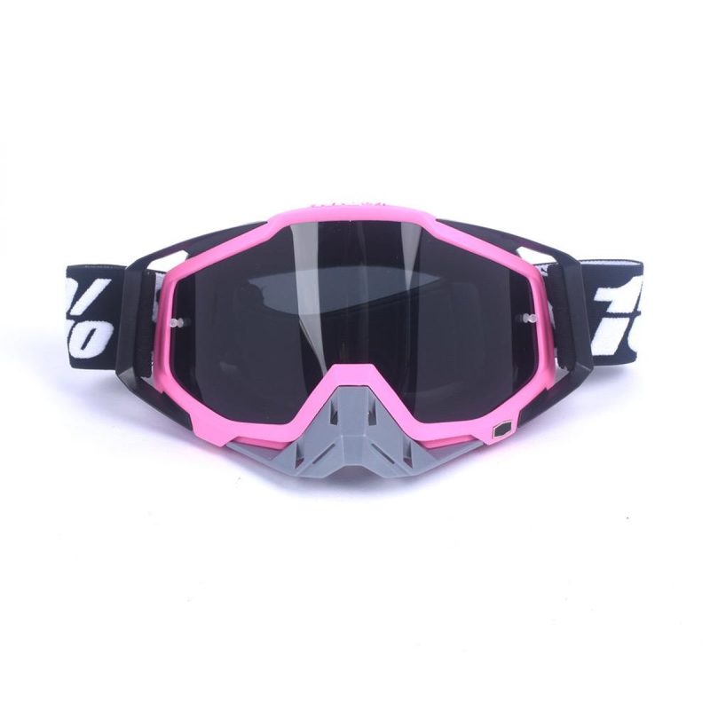 Lentes Motocross Grande Ajustables Rosado/Negro