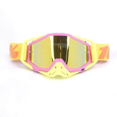 Lentes Motocross Grande Ajustables Rosado/Amarillo