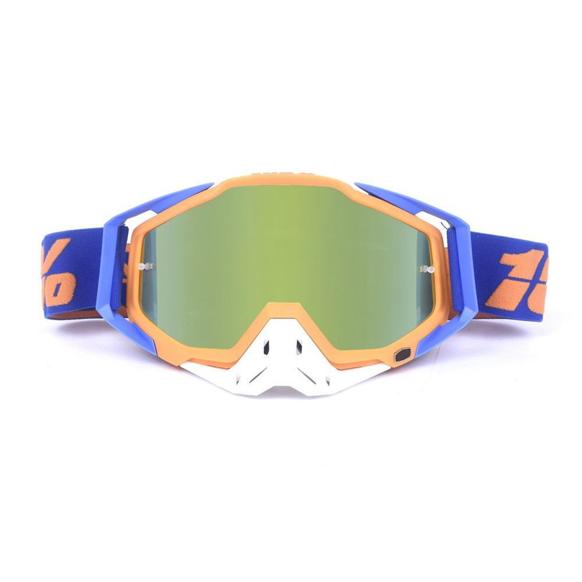 Lentes Motocross Grande Ajustables Azul/Naranja