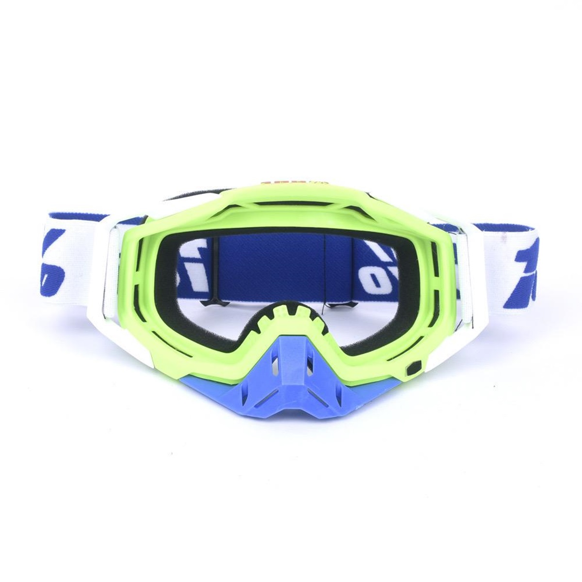 Lentes Motocross Grande Ajustables Azul/Blanco