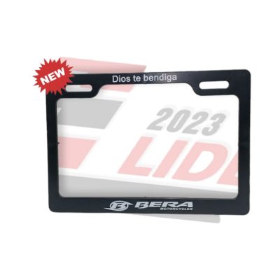 Porta Placa Platica Negra Lider