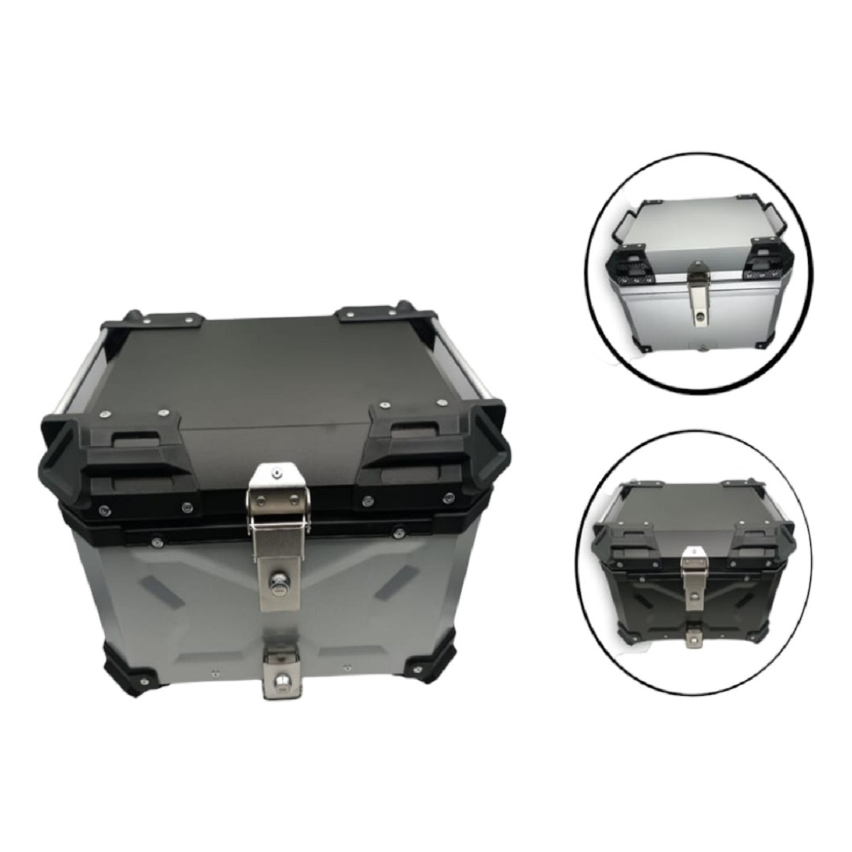 Maletera (Maleta) Aluminio 45 Litros Plateada-Negro  Lider