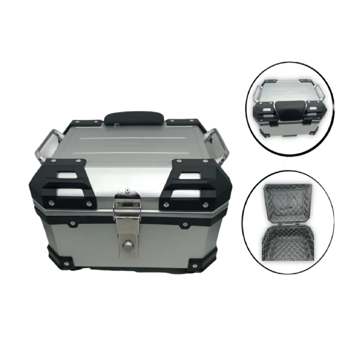 Maletera (Maleta) Plástica 25 Litros Plateada-Negro Lider