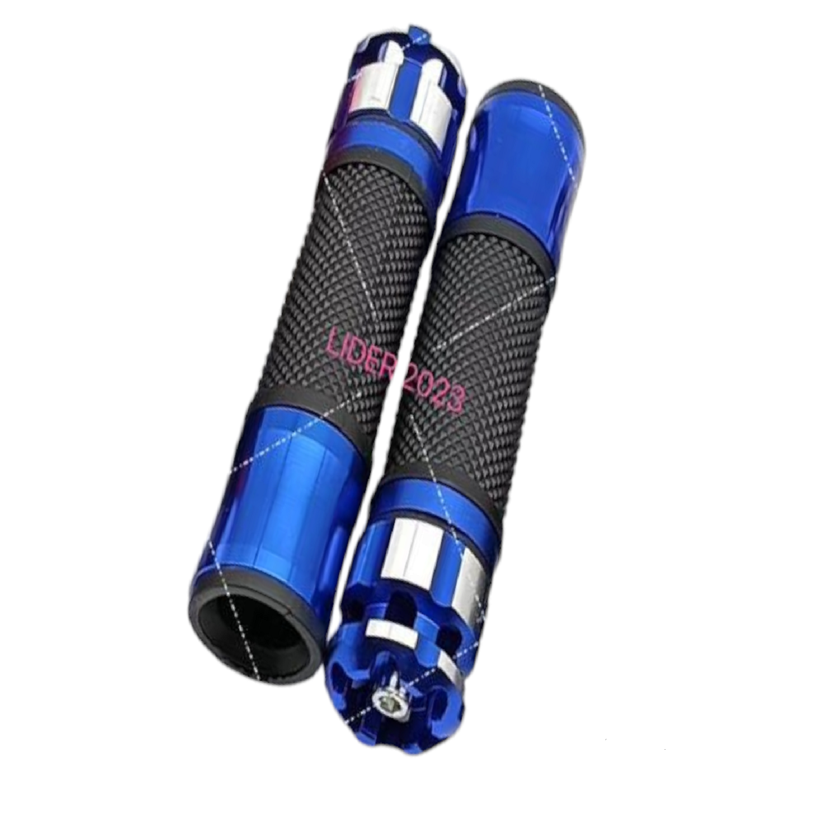 Puño Goma Con Aluminio  Negro-Azul ZZ