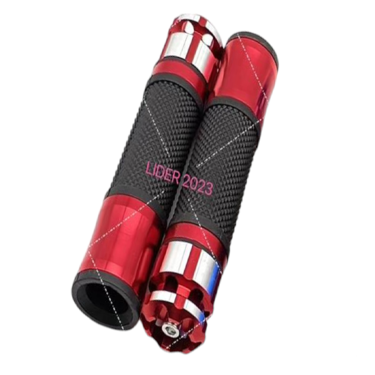 Puños Goma Con Aluminio  Negro-Rojo ZZ