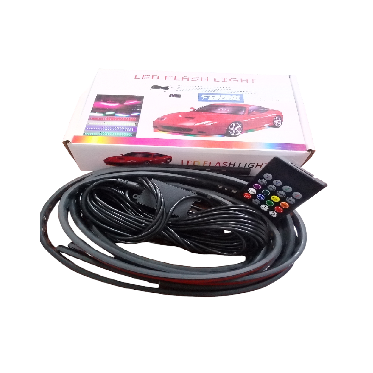 Set De Cintas Led Multicolor Con Función Al Ritmo De La Música - 2 Piezas De 90cm - 2 pza 120 cm con control federal